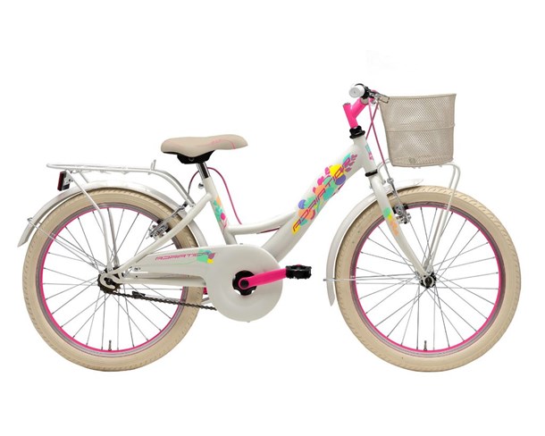 Adriatica dječji bicikl ženski 20" bijelo/rozi + košara